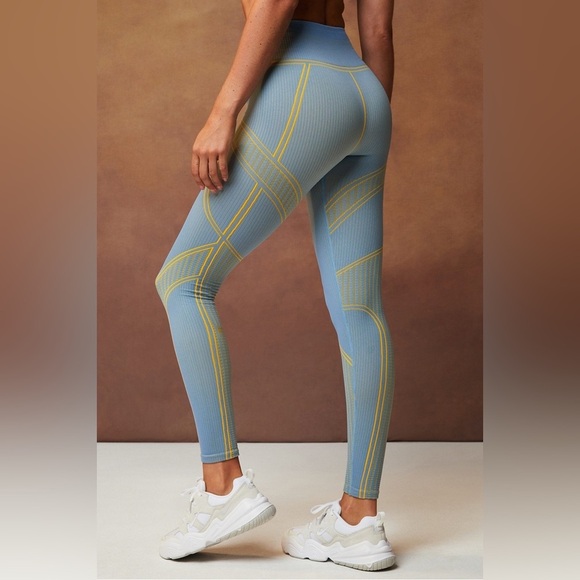 Fabletics Pants - Fabletics Blue Leggings with Yellow Accents